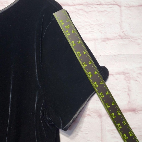 Robbie Bee Black Velvet Dress Womens 16 Maxi Formal Evening Gown Elegant Holiday - Picture 11 of 12
